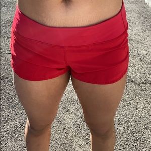 Red lulu lemon shorts